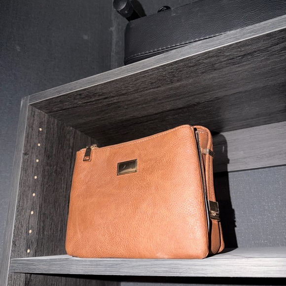 Brown Faux Leather Crossbody Bag - Picture 2 of 5